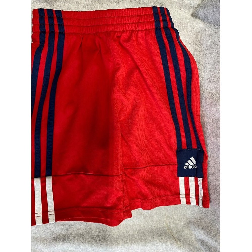 Adidas Youth Athletic Shorts Training Workout Basketball Red/Navy Blue Size S